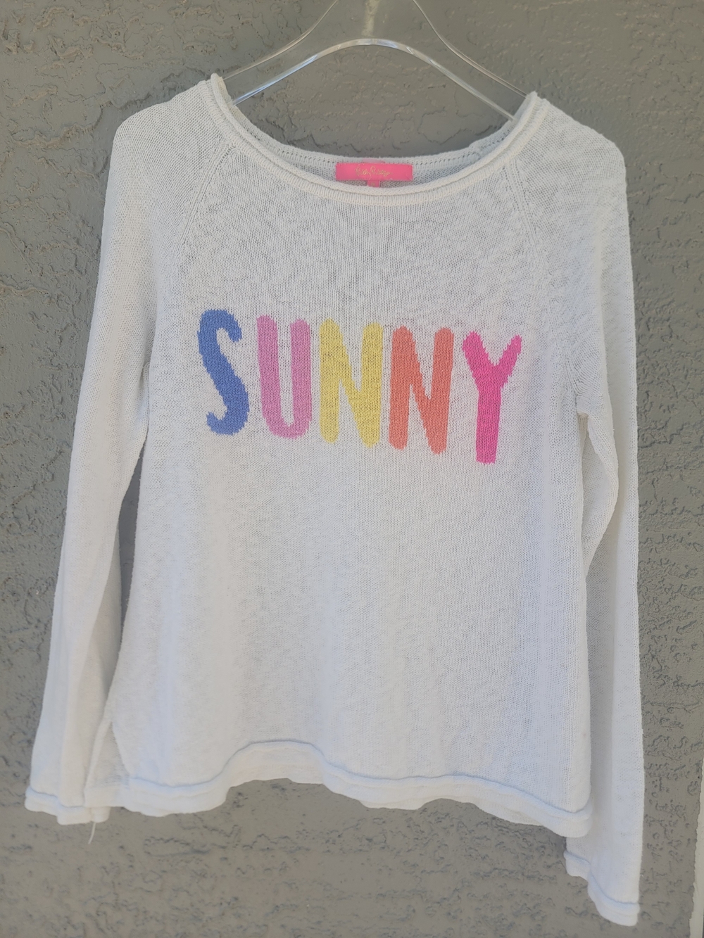 Lilly Pulitzer Sunny Danette Sweater Medium White Multicolor Graphic Knit chic - Picture 3 of 12